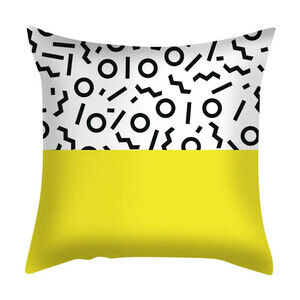Abstract Pattern Pillow Covers In White and Yellow